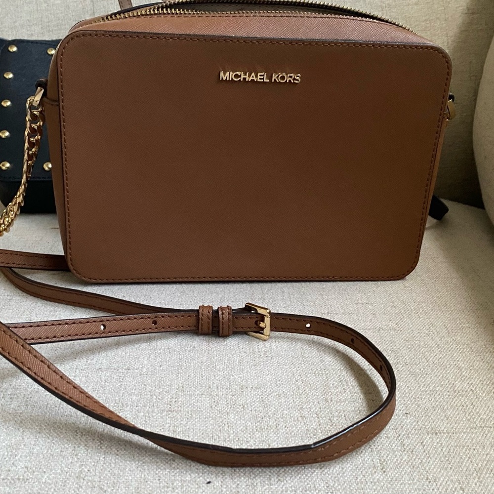 Michael Kors Tan Crossbody with Gold Accents